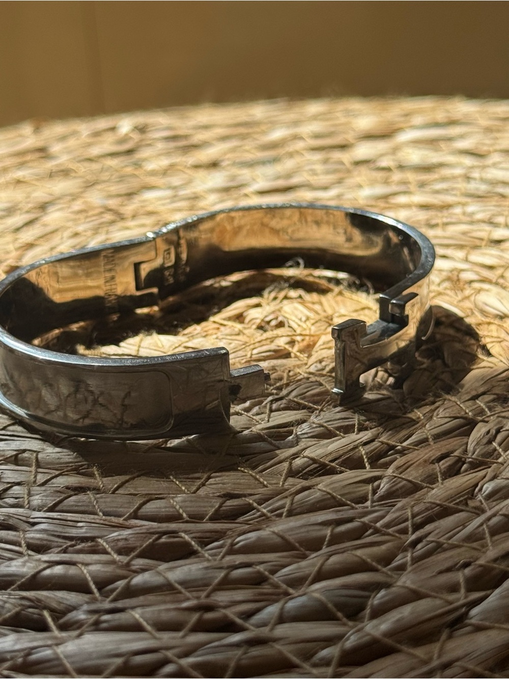 Authentic Hermès Clic H Silver Bracelet – As-Is | Minor Clasp Issue | PM Size - Picture 5 of 6